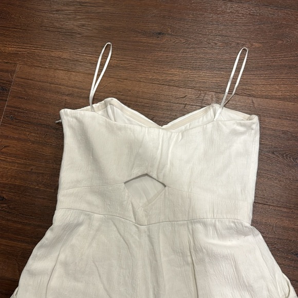 Greylin Strapless Jumpsuit, lined, side zipper in Linen/cotton blend in EUC - Picture 6 of 13